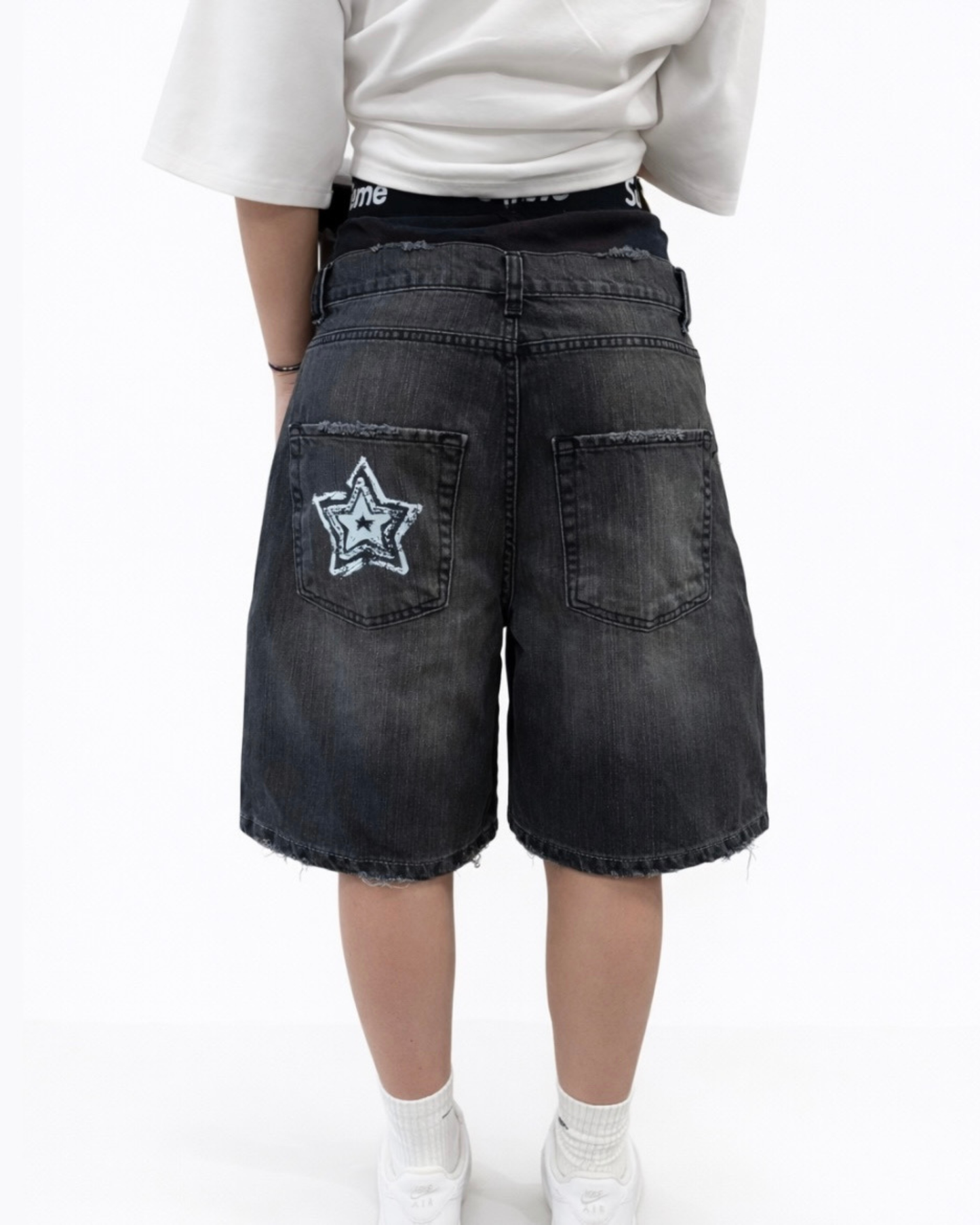 RAW DENIM JORTS