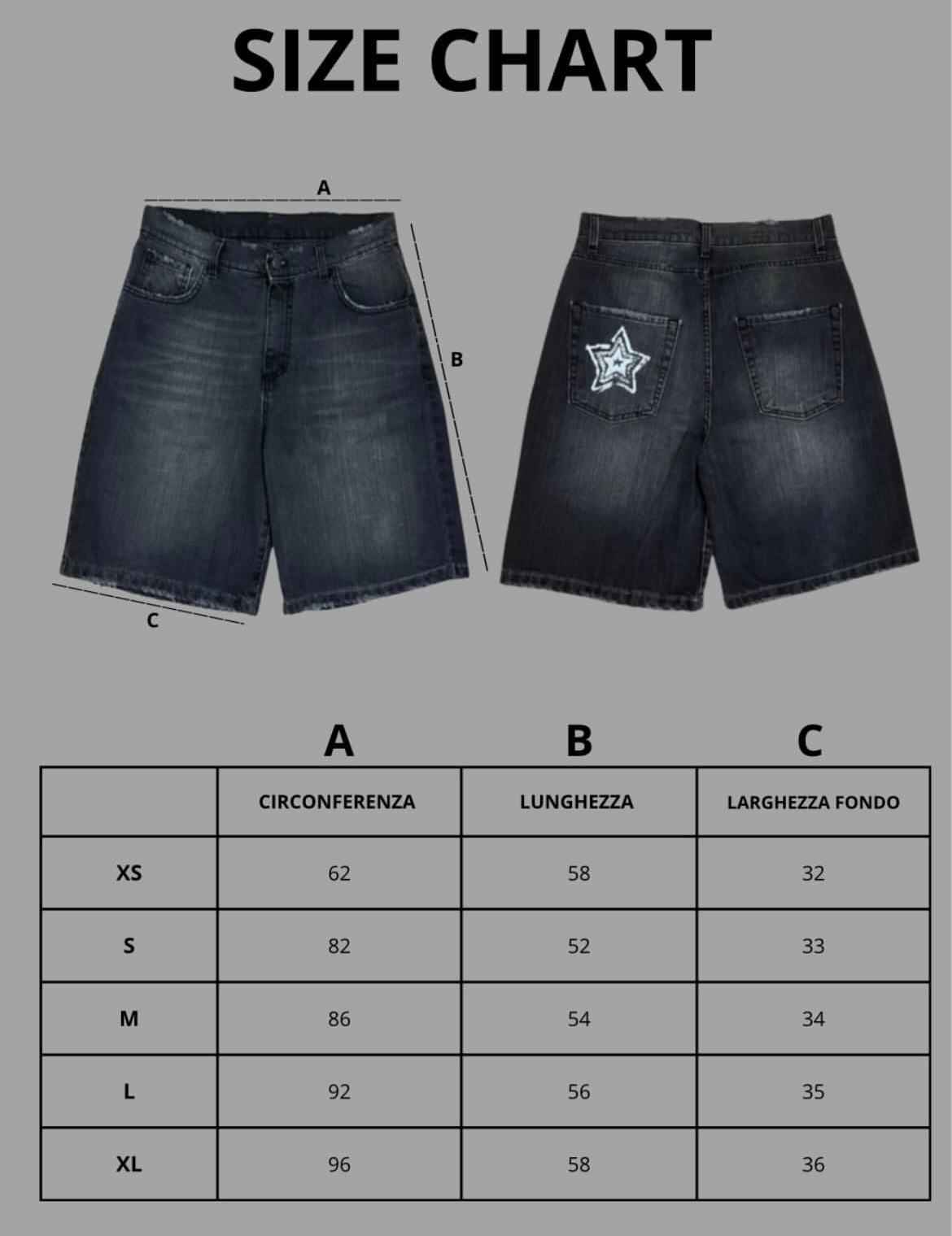 Star washed jorts