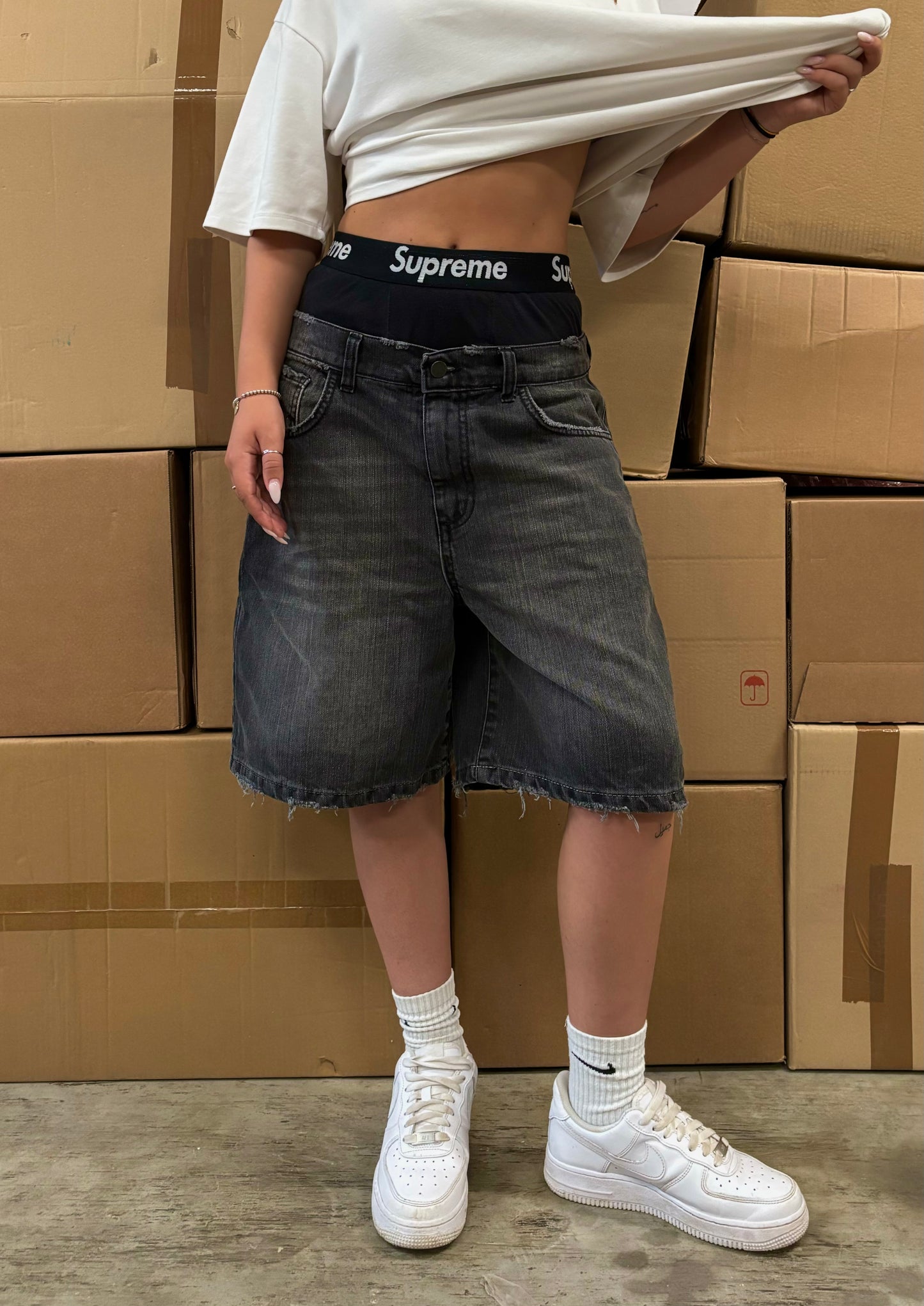 Star washed jorts