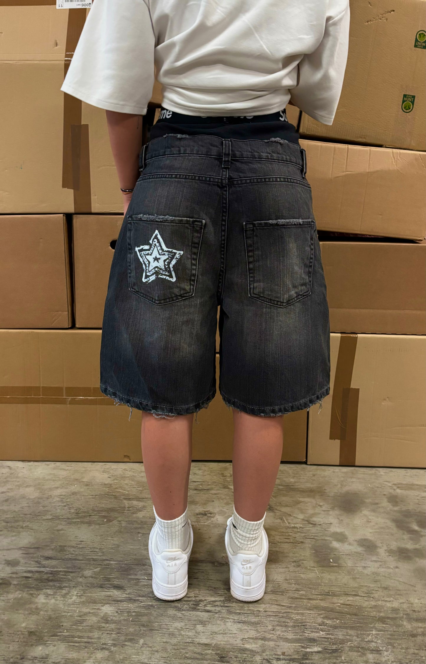 Star washed jorts