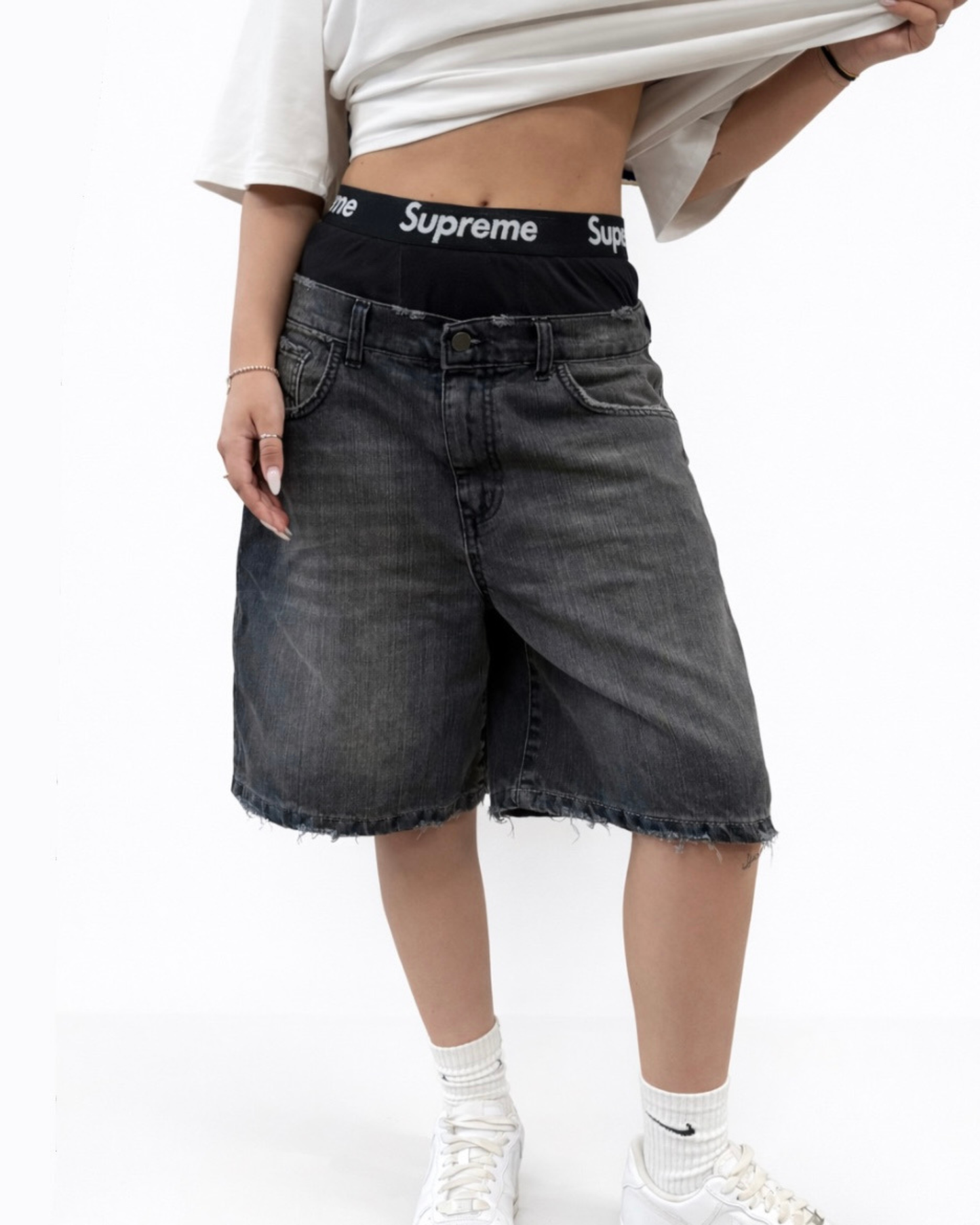 RAW DENIM JORTS